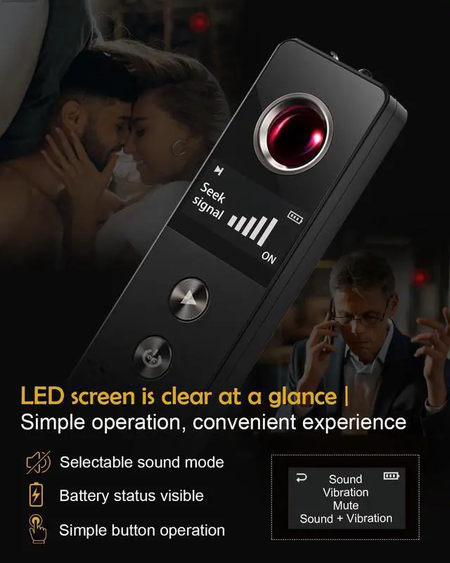 Alt view image 5 of 7 - Hidden Camera Detector & Bug Detector - Hidden Devices Detector for Hidden Camera, GPS Tracker, Listening Device & Bug, Privacy Protection Tool for Hotel, Office, Airbnb, Bathroom (Medium)