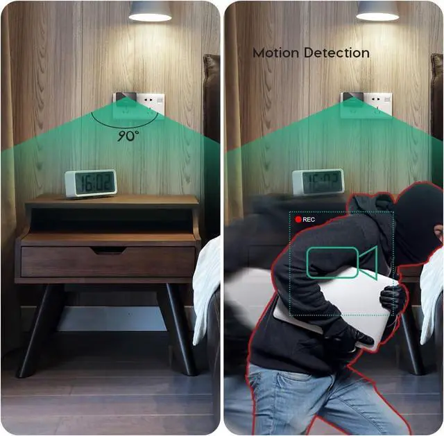 Alt view image 4 of 7 - 64GB Mini Camera 1080P Security Camera Nanny Cam with Night Vision and Motion Detection for Indoor and Home, No WiFi