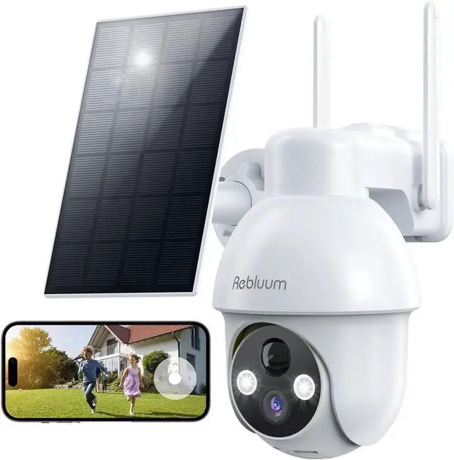 Main image of Security Camera Wireless Outdoor, 2K Solar Security Camera,Battery Powered 360°PTZ Outdoor Camera,Color Night Vision,2-Way Audio,PIR Motion Detection,Compatible with Alexa