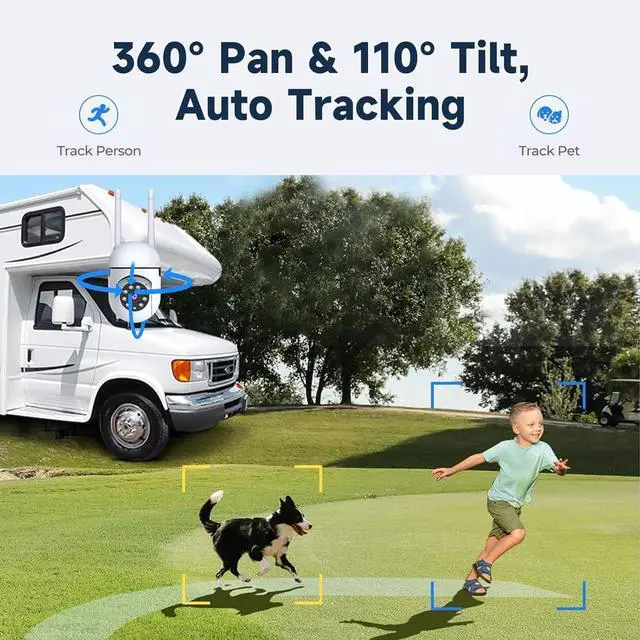 Alt view image 3 of 7 - 1080P Security Camera Wired, 2.4G/5G WiFi Home Surveillance Cam with 360° Pan/Tilt, Color Night Vision, Motion Detection, 2-Way Audio, SD/Cloud Storage, Compatible with Alexa