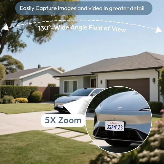 Alt view image 5 of 7 - 2.4G/5G WiFi Cameras for Home Security with Double Solar Panels, 2K Solar Security Cameras Wireless Outdoor, Color Night Vision , 2-Way Talk, Spotlight, Siren,IP66, Cloud/SD, AI Detection, W/Alexa
