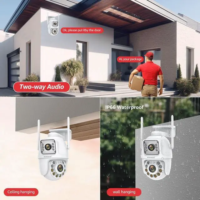 Alt view image 7 of 7 - BOAVISION Dual Lens Linkage Security Camera Outdoor,Wireless PTZ Dual Screen Camera,360° View,Auto Tracking,Human Detection,Color Night Vision,24/7 Record,Two-Way Audio