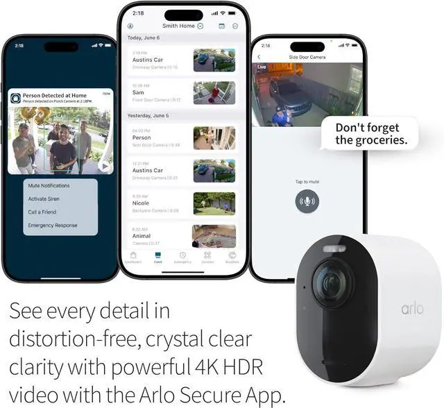 Alt view image 4 of 7 - Arlo Ultra 2 Spotlight Camera 4K HDR (Camera only, SmartHub Sold Separately & is Required to Operate | Wireless Home Security Camera | Color Night Vision, Motion Sensor, 180º View, 2-Way Audio, Black