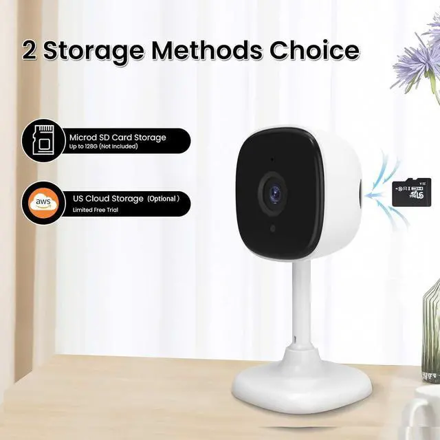 Alt view image 7 of 7 - WiFi Indoor Camera for Home Security, 24/7 Recording Camera for Office/House/Apartment, Cloud & SD Card Storage, 2-Way Audio, Night Vision, AI Motion Detection, Alexa/Google Assistant Supported