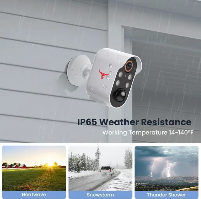 Alt view image 7 of 7 - 1080p Wireless Security Camera with AI Human Detection, Night Vision, 2-Way Talk, Cloud Storage, Rechargeable Battery Included, Battery Camera for Home Security, 2.4G WiFi