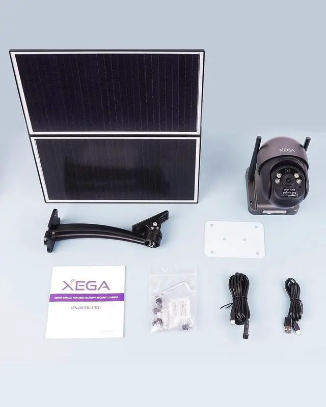 Alt view image 7 of 7 - Xega 4G LTE Cellular Security Camera with 20W Solar Panel 20000mAh Battery -24/7 Record Solar No WiFi Security Camera Wireless Outdoor,2K HD Color Night Vision, PIR Motion Detection, Built-in SIM