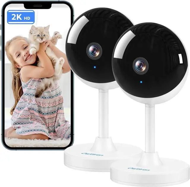 Main image of owltron Indoor Security Camera, 2K Cameras for Home Security with Motion Detection, Pet Cam & Baby Monitor with Night Vision, 2.4 GHz WiFi Two-Way Talk, Cloud/SD Storage, Works with Alexa