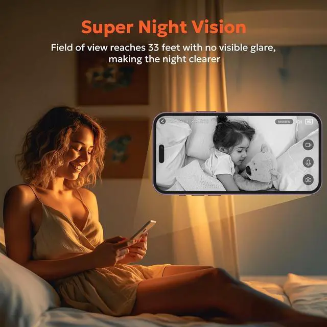 Alt view image 4 of 7 - owltron Indoor Security Camera, 2K Cameras for Home Security with Motion Detection, Pet Cam & Baby Monitor with Night Vision, 2.4 GHz WiFi Two-Way Talk, Cloud/SD Storage, Works with Alexa