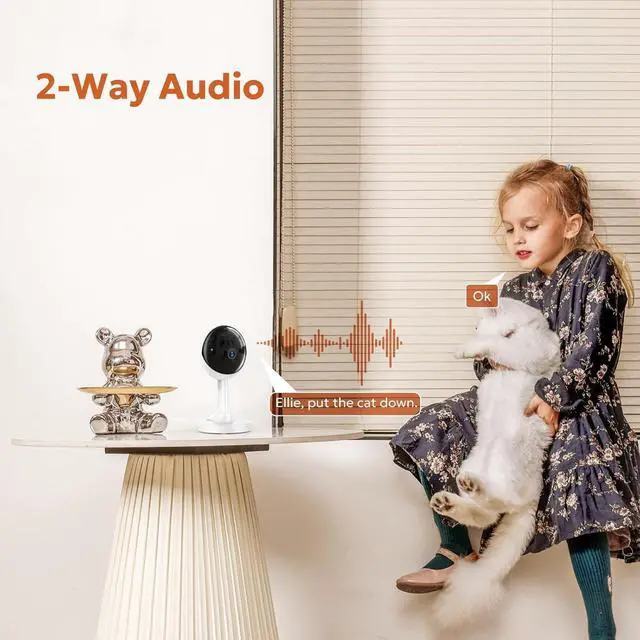 Alt view image 5 of 7 - owltron Indoor Security Camera, 2K Cameras for Home Security with Motion Detection, Pet Cam & Baby Monitor with Night Vision, 2.4 GHz WiFi Two-Way Talk, Cloud/SD Storage, Works with Alexa