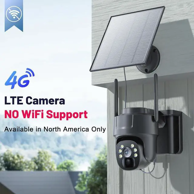 Alt view image 2 of 7 - KKB 4G LTE Cellular Security Camera, No WiFi Security Camera Outdoor Built-in SIM Card Unlimited Data Plan, Solar Powered, 2K Wireless Cam Color Night Vision, PIR Motion Sensor, 355° View, 2 Way Talk