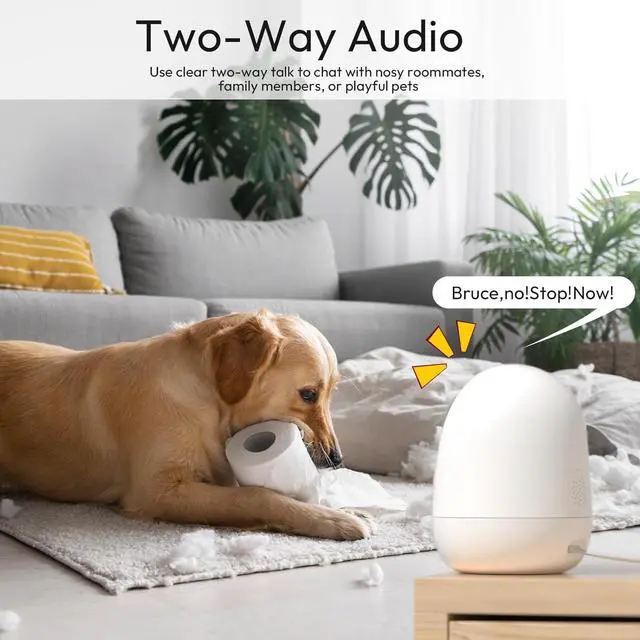 Alt view image 7 of 7 - Rraycom Indoor Camera 5G&2.4G WiFi,2K Security Cameras for Home Security,360°Pan & Tilt, Dog/Pet Baby Camera with Motion Tracking& Sound Detection, 2-Way Audio, Night Vision,Siren,Works w/Alexa