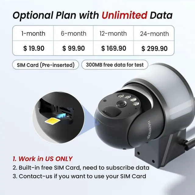 Alt view image 3 of 7 - 4G LTE Cellular Security Camera Wireless Outdoor, No WiFi Security Cameras Solar Powered, PIR Detection, 360°Cameras for Home Security with Floodlight, 2K Color Night Vision, Built-in SIM Card