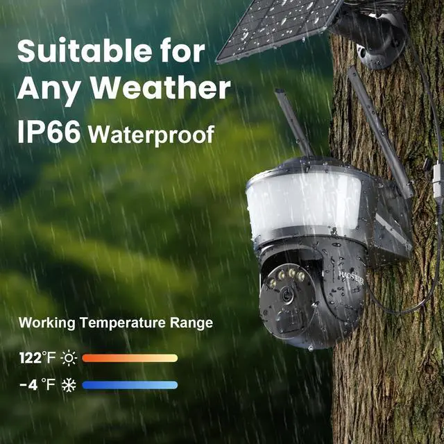 Alt view image 7 of 7 - 4G LTE Cellular Security Camera Wireless Outdoor, No WiFi Security Cameras Solar Powered, PIR Detection, 360°Cameras for Home Security with Floodlight, 2K Color Night Vision, Built-in SIM Card