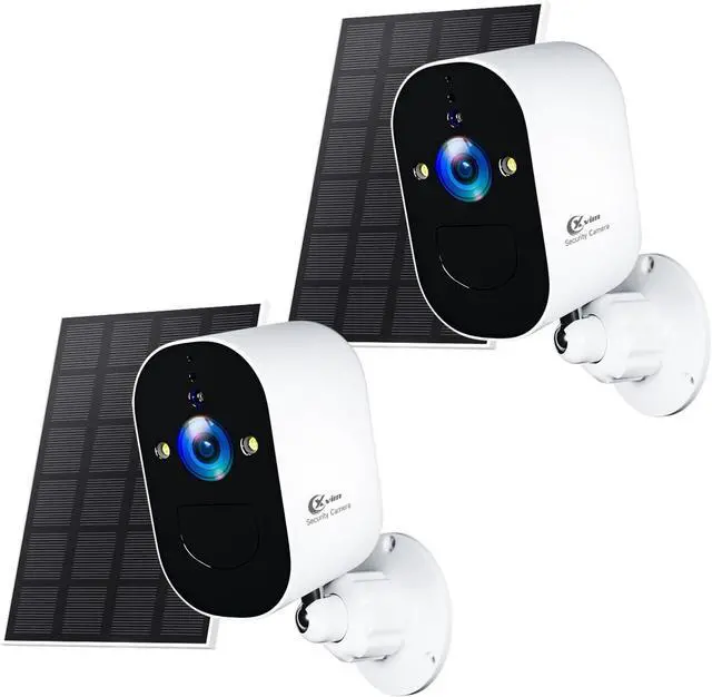 Main image of 1080P 2Pack Solar Camera Outdoor Wireless, 2.4GHz WiFi Battery Powered Camera Wireless Outdoor, Color Night Vision, AI Detection, SD/Cloud, Waterproof