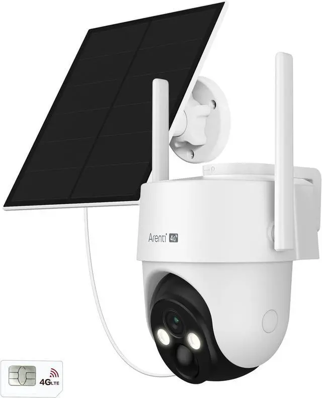Main image of ARENTI 4G LTE Cellular Security Camera 2K, Solar Powered Live Feed Camera Outdoor Wireless for Home Security, Color Night Vision, 360° PTZ No WiFi Needed, PIR Sensor 2 Way Talk (Includes SIM Card)
