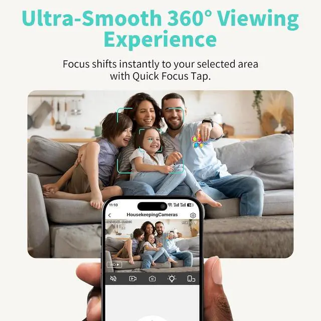 Alt view image 4 of 7 - Alaga Indoor Security Camera 3K,Baby Monitor,Human Pet Motion for Home Security, 5G and 2.4G WiFi,Night Vision, Speaker,Compatible with Alexa and Google Assistant