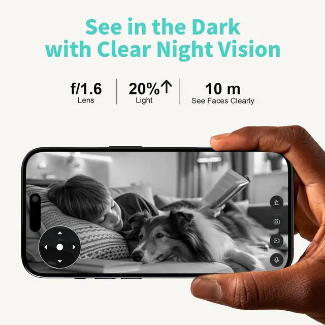 Alt view image 6 of 7 - Alaga Indoor Security Camera 3K,Baby Monitor,Human Pet Motion for Home Security, 5G and 2.4G WiFi,Night Vision, Speaker,Compatible with Alexa and Google Assistant
