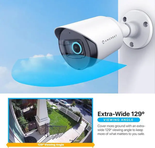 Alt view image 5 of 7 - Amcrest Full HD 1080P Bullet Outdoor Security Camera (Quadbrid 4-in1 HD-CVI/TVI/AHD/Analog), 2-Megapixel, 98ft Night Vision, 2.8mm Lens 129° Viewing Angle, White (AMC1080BC28-W)
