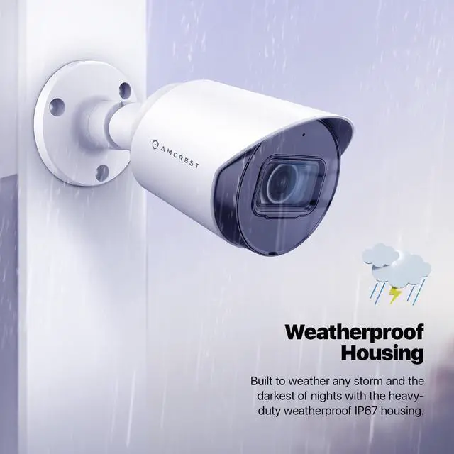 Alt view image 6 of 7 - Amcrest Full HD 1080P Bullet Outdoor Security Camera (Quadbrid 4-in1 HD-CVI/TVI/AHD/Analog), 2-Megapixel, 98ft Night Vision, 2.8mm Lens 129° Viewing Angle, White (AMC1080BC28-W)