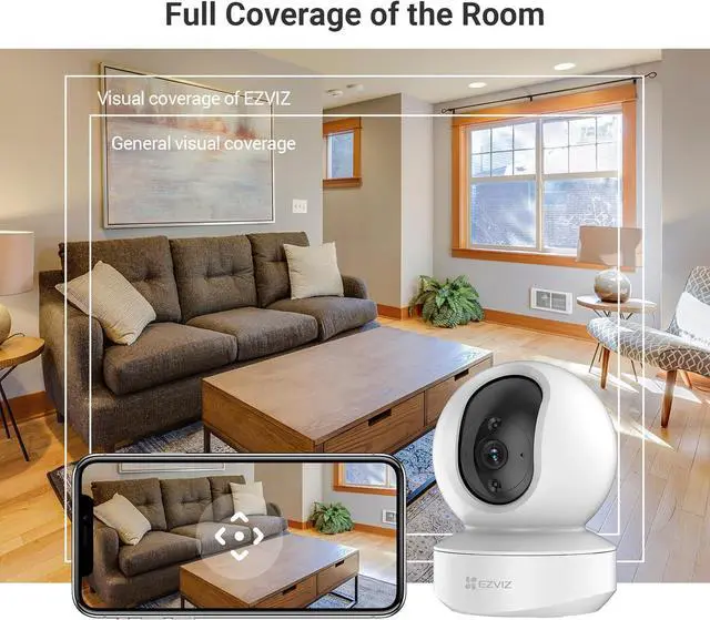Alt view image 2 of 7 - EZVIZ C6N 3MP Indoor WiFi Pan & Tilt Camera, Motion Detection with H.265 Video Technology, Smart Tracking, Smart Night Vision, Two-Way Talk - White