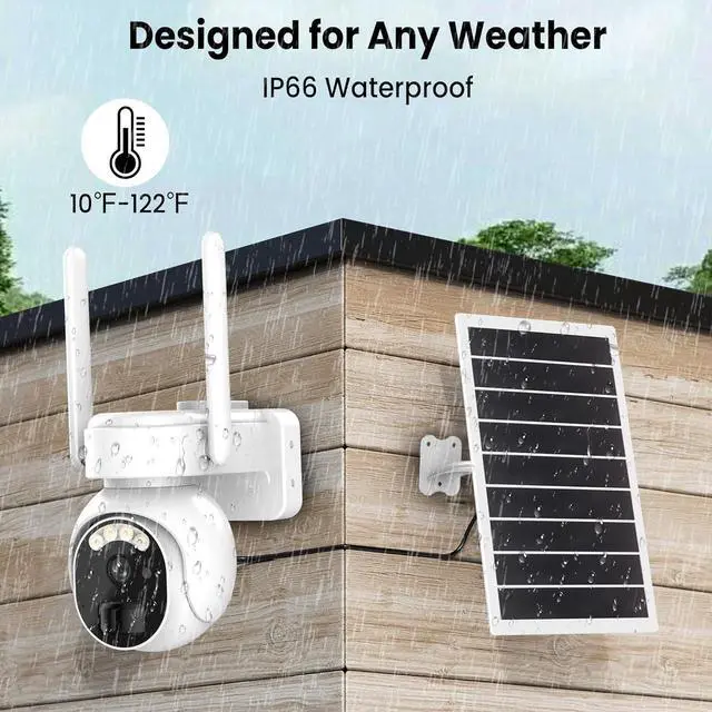 Alt view image 5 of 7 - 4G LTE Security Cameras Wireless Outdoor, 2K Solar Cellular Security Camera, No WiFi Security Camera, Off Grid With 360° Live View, Color Night Vision, PIR Motion Alerts, 2 Way Talk, Built-In SIM Card