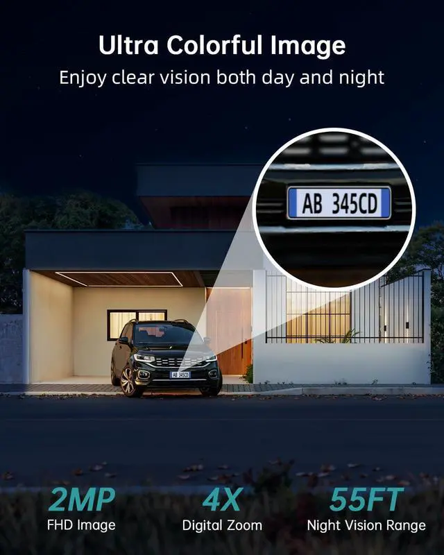 Alt view image 4 of 7 - ZUMIMALL Security Cameras Wireless Outdoor with Dual Lens, 360° PTZ Solar Camera for Home Security, Clear Color Night Vision/AI Detection/2-Way Talk/2.4GHz WiFi/Siren & Light Alarm/IP66/Cloud/Alexa