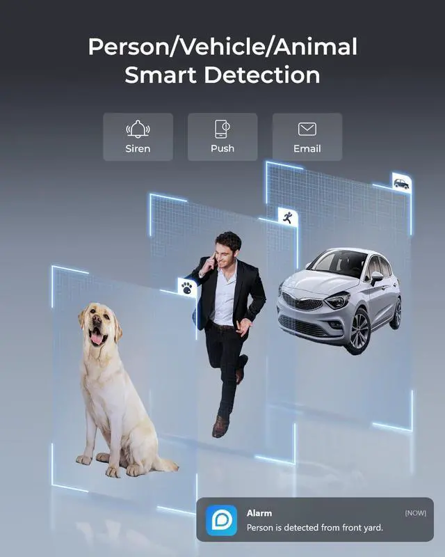 Alt view image 6 of 7 - REOLINK 4K Wi-Fi 6 Security Camera with 125° Viewing Angle, Outdoor Camera with IK10 Vandal-Proof, Color Night Vision, Smart Detection, Local Storage, Non-PT Cam, DC 12V/1A, RLC-840WA