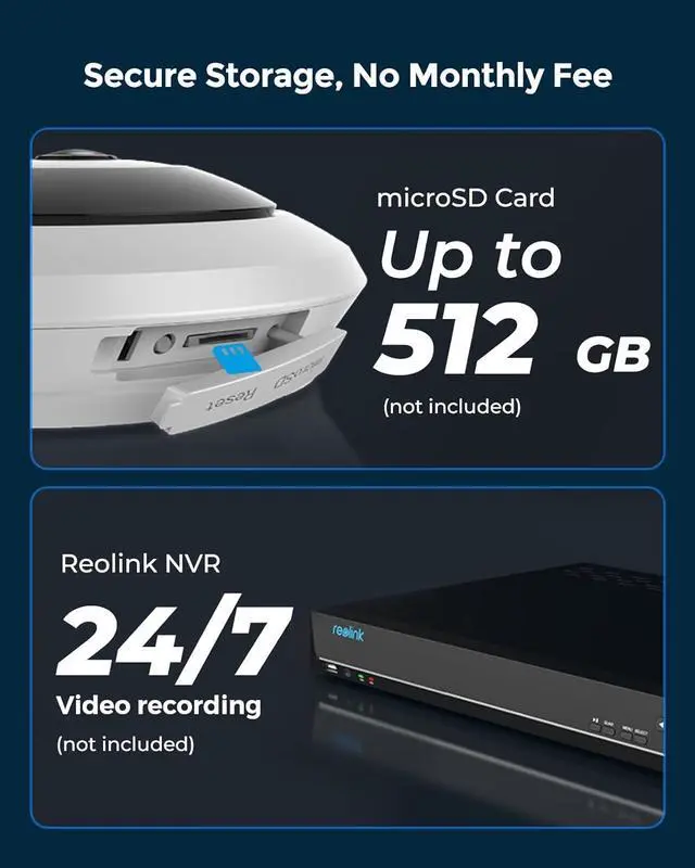 Alt view image 7 of 7 - REOLINK WiFi Security Fisheye Camera, 2K+ 6MP 360° Panorama, 2.4/5GHz WiFi Indoor Wireless Security Camera, Person Motion Detection, Ceiling/Wall/Desk Mount, Supports up to 512GB microSD, FE-W (White)