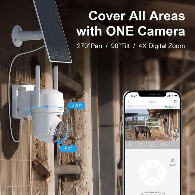 Alt view image 5 of 7 - No WIFI Security Camera No Internet Needed, 4G LTE Cellular Security Camera Outdoor Wireless, Cell Camera with SIM Card, PIR Sensor, 2K Color Night Vision, SD/Cloud, 2-Way Talk, IP66 Waterproof