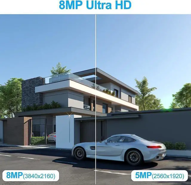 Alt view image 6 of 7 - Anpviz 4K IP PoE Camera, PoE Turret Security Camera Outdoor with Built-in Mic & Speaker, Human Vehicle Detection, 100FT Smart Color Night Vision, 8MP(3840x2160), Up to 256GB SD Card, NDAA Compliant