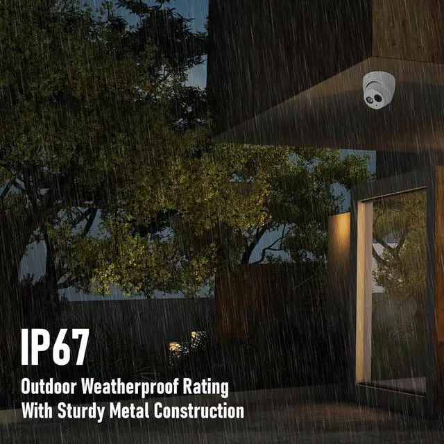 Alt view image 4 of 7 - R-Tech 2MP TVI Turret Dome Camera with Matrix IR Night Vision, 4-inch Security Analog Camera, IP 67 Outdoor Weatherproof, Full Metal Housing, 4-in-1 AHD/CVBS/CVI/TVI - 2.8mm Fixed Lens