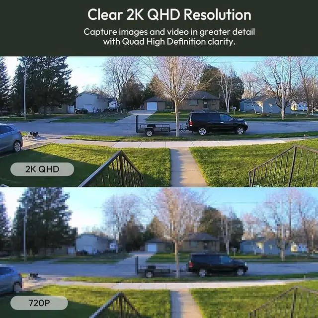 Alt view image 4 of 7 - 2K Solar Camera Outdoor Wireless, 2.4/5 Ghz WiFi Cameras for Home Security,130°-Wide View,Color Night Vision, IP65 Waterproof,2-Way Audio,Cloud/SD, Support Alexa