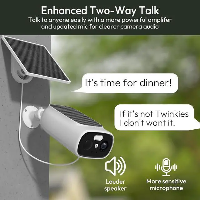 Alt view image 7 of 7 - 2K Solar Camera Outdoor Wireless, 2.4/5 Ghz WiFi Cameras for Home Security,130°-Wide View,Color Night Vision, IP65 Waterproof,2-Way Audio,Cloud/SD, Support Alexa