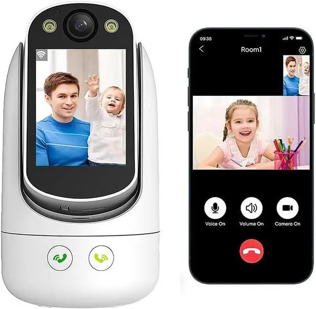 Main image of Video Call Security Camera Indoor, Nanny Camera Baby Camera Pet Camera,2-Way Video Call,2-Way Audio, 360°Pan/Tilt WiFi Camera for Home Security, Motion Tracking, 1080P 2.8 inch HD Screen,Night Vision