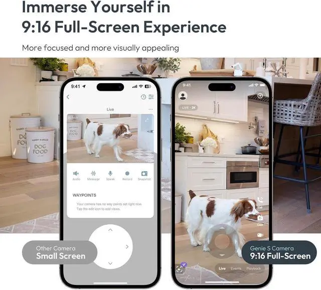 Alt view image 3 of 7 - Genie S 2.7K HD Indoor Security Camera with 6X Zoom, 2-Way Audio, Privacy Protection, Motion Tracking for Baby & Pet, 350° Pan & 135° Tilt, 32GB Local Storage, Compatible with Alexa