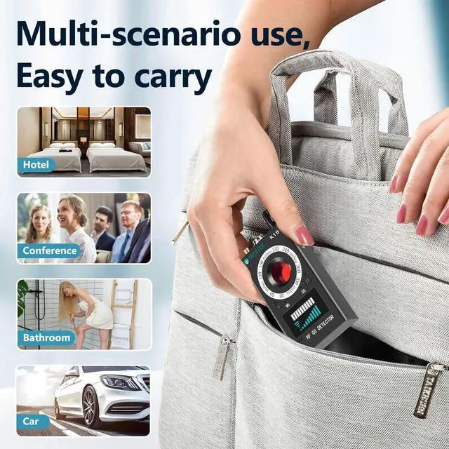 Alt view image 6 of 6 - JMDHKK Hidden Camera detectors,Bug detectors,Portable Signal Detector, Camera Finder for Listening Device Hidden Camera in Office or Hotel or Business Meeting or carGray
