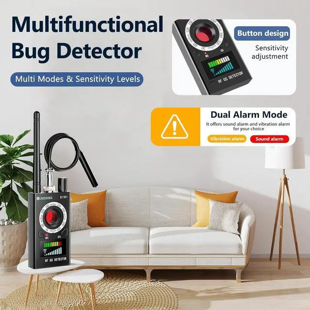 Alt view image 5 of 6 - JMDHKK Hidden Camera detectors,Bug detectors,Portable Signal Detector, Camera Finder for Listening Device Hidden Camera in Office or Hotel or Business Meeting or carGray