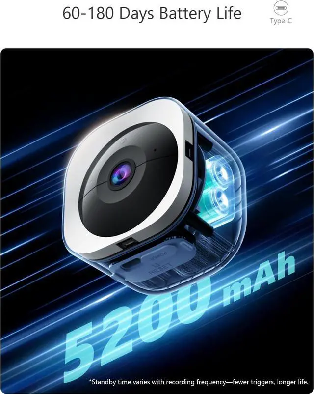 Alt view image 6 of 7 - Security Cameras Wireless Outdoor, WiFi 2K Battery Powered Security Camera, AI Motion Detection, Color Night Vision, 2-Way Talk, Waterproof, Compatible with Alexa (White)