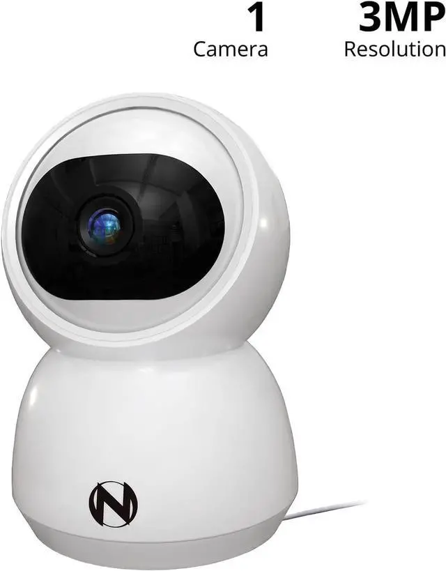 Alt view image 2 of 7 - Night Owl Indoor Plug-in Wireless 3MP Deterrence Camera with Pan, Tilt and 2-Way Audio