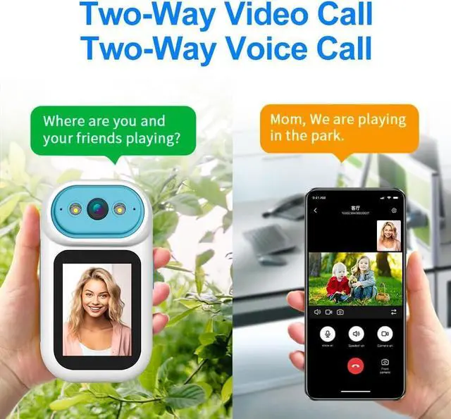 Alt view image 4 of 7 - Video Calling Handheld Security Camera Indoor,Nanny Camera Baby Camera Pet Camera,2-Way Video Call 350°Pan Cameras for Home Security,Move Tracking,Alarm Push 1080P 2.8inch Screen,Night Vision