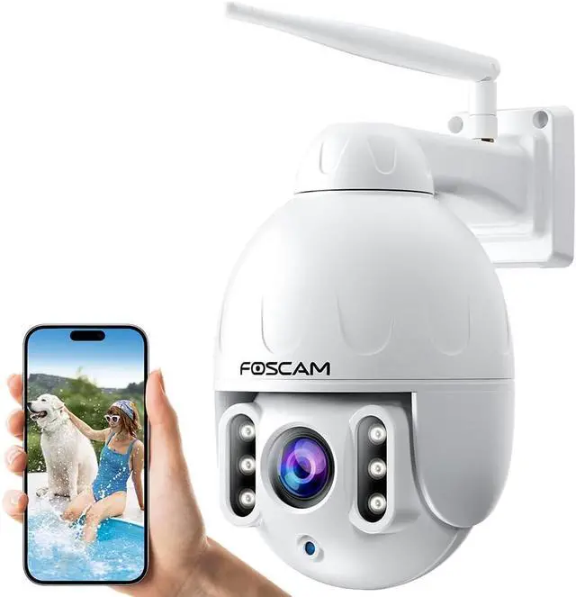 Main image of FOSCAM SD4 2k 4MP Outdoor Security Camera, 5G/2.4GHz WiFi PTZ IP Surveillance Camera with 4X Optical Zoom, Smart AI Human Detection, 2-Way Audio, 165ft Night Vision, CMOS Image Sensor, IP66