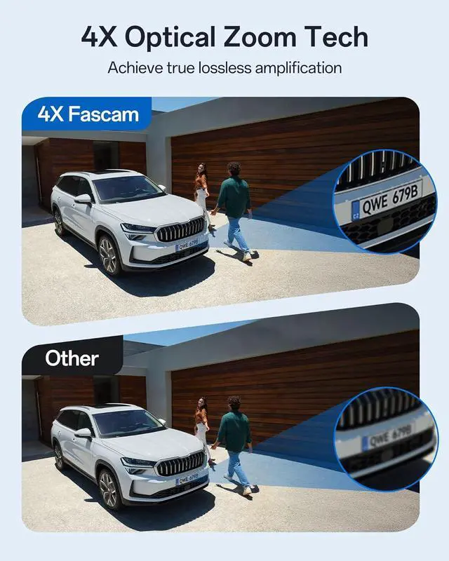 Alt view image 2 of 6 - FOSCAM SD4 2k 4MP Outdoor Security Camera, 5G/2.4GHz WiFi PTZ IP Surveillance Camera with 4X Optical Zoom, Smart AI Human Detection, 2-Way Audio, 165ft Night Vision, CMOS Image Sensor, IP66