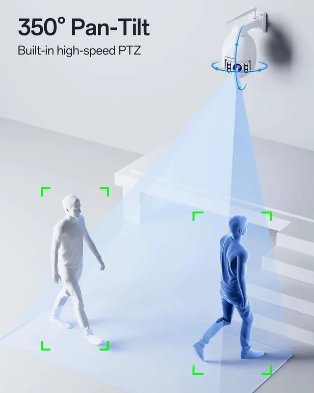 Alt view image 4 of 6 - FOSCAM SD4 2k 4MP Outdoor Security Camera, 5G/2.4GHz WiFi PTZ IP Surveillance Camera with 4X Optical Zoom, Smart AI Human Detection, 2-Way Audio, 165ft Night Vision, CMOS Image Sensor, IP66
