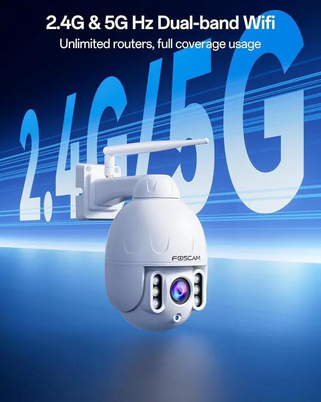 Alt view image 5 of 6 - FOSCAM SD4 2k 4MP Outdoor Security Camera, 5G/2.4GHz WiFi PTZ IP Surveillance Camera with 4X Optical Zoom, Smart AI Human Detection, 2-Way Audio, 165ft Night Vision, CMOS Image Sensor, IP66
