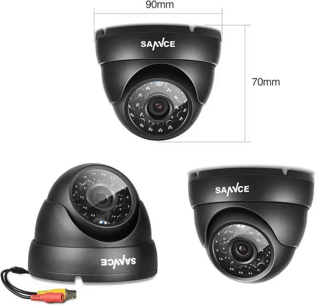 Alt view image 2 of 6 - SANNCE 960H Dome Security Camera, 800TVL CCTV Surveillance Camera with 100ft Night Vision, IP66 Waterproof for 960H,720P,1080P,5MP,4K Analog Security DVR, No Power Supply and Cable, Only a Camera