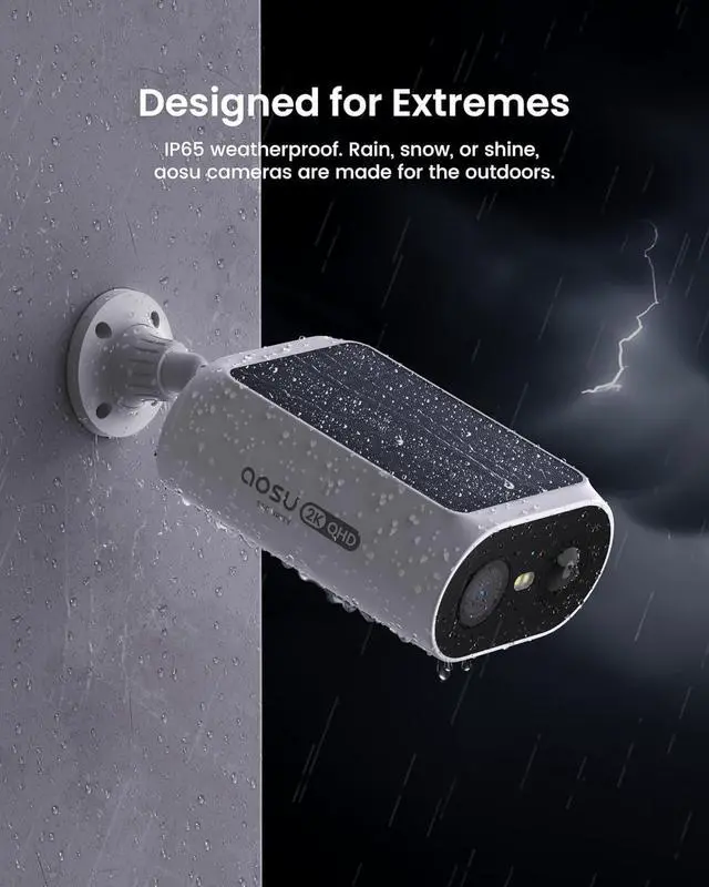 Alt view image 5 of 7 - AOSU Solar Security Cameras Wireless Outdoor, 2Mins DIY Installation 2K Color Night Vision Cameras for Home Security, Compatible Homebase Only