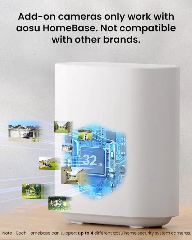 Alt view image 7 of 7 - AOSU Solar Security Cameras Wireless Outdoor, 2Mins DIY Installation 2K Color Night Vision Cameras for Home Security, Compatible Homebase Only