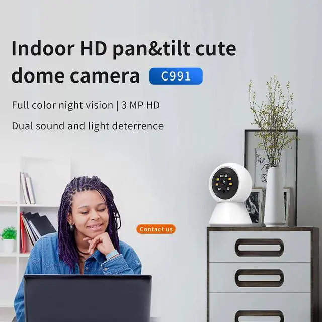 Alt view image 2 of 6 - EVERSECU HD 2K 3.0MP WiFi Home Security Camera, Pan/tilt, Humanoid Auto Tracking, 2 Way Audio, Night Vision, Compatible with Alexa, Baby Monitor Elder Pet Camera(4pcs)