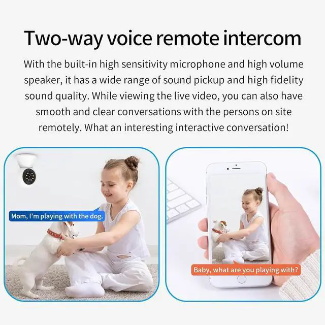 Alt view image 4 of 6 - EVERSECU HD 2K 3.0MP WiFi Home Security Camera, Pan/tilt, Humanoid Auto Tracking, 2 Way Audio, Night Vision, Compatible with Alexa, Baby Monitor Elder Pet Camera(4pcs)