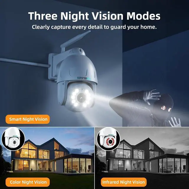 Alt view image 5 of 7 - SV3C 5X Zoom PTZ Security Camera Outdoor - 5MP WiFi IP Camera with Auto Tracking and Siren, 2-Way Audio, 24/7 Recording, Full Color Night Vision, IP66 Weatherproof, ONVIF, Cloud&SD Card Storage